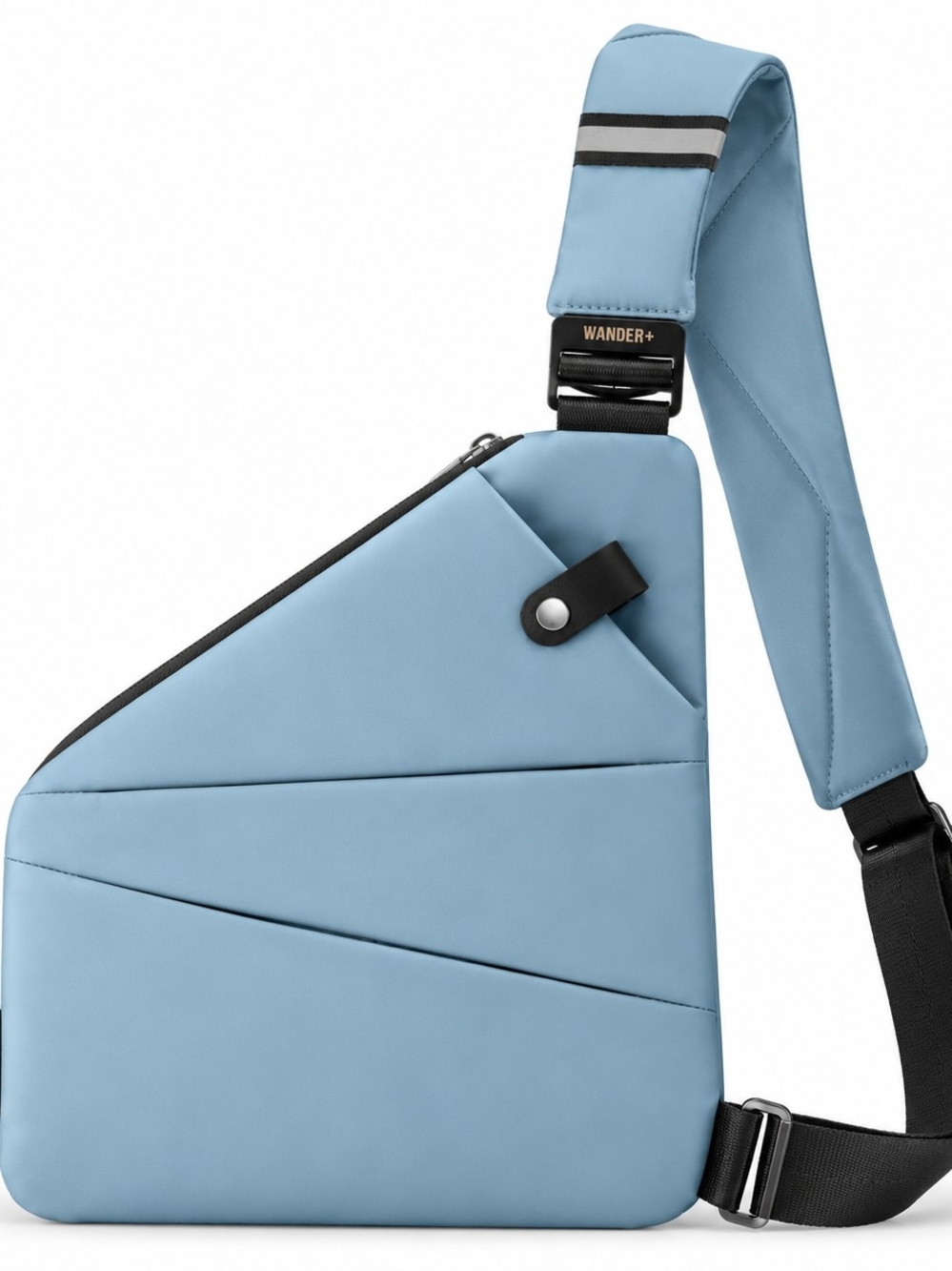 WANDER+ Original Anti-Theft Travel Sling Bag Light Blue Crossbody NWT